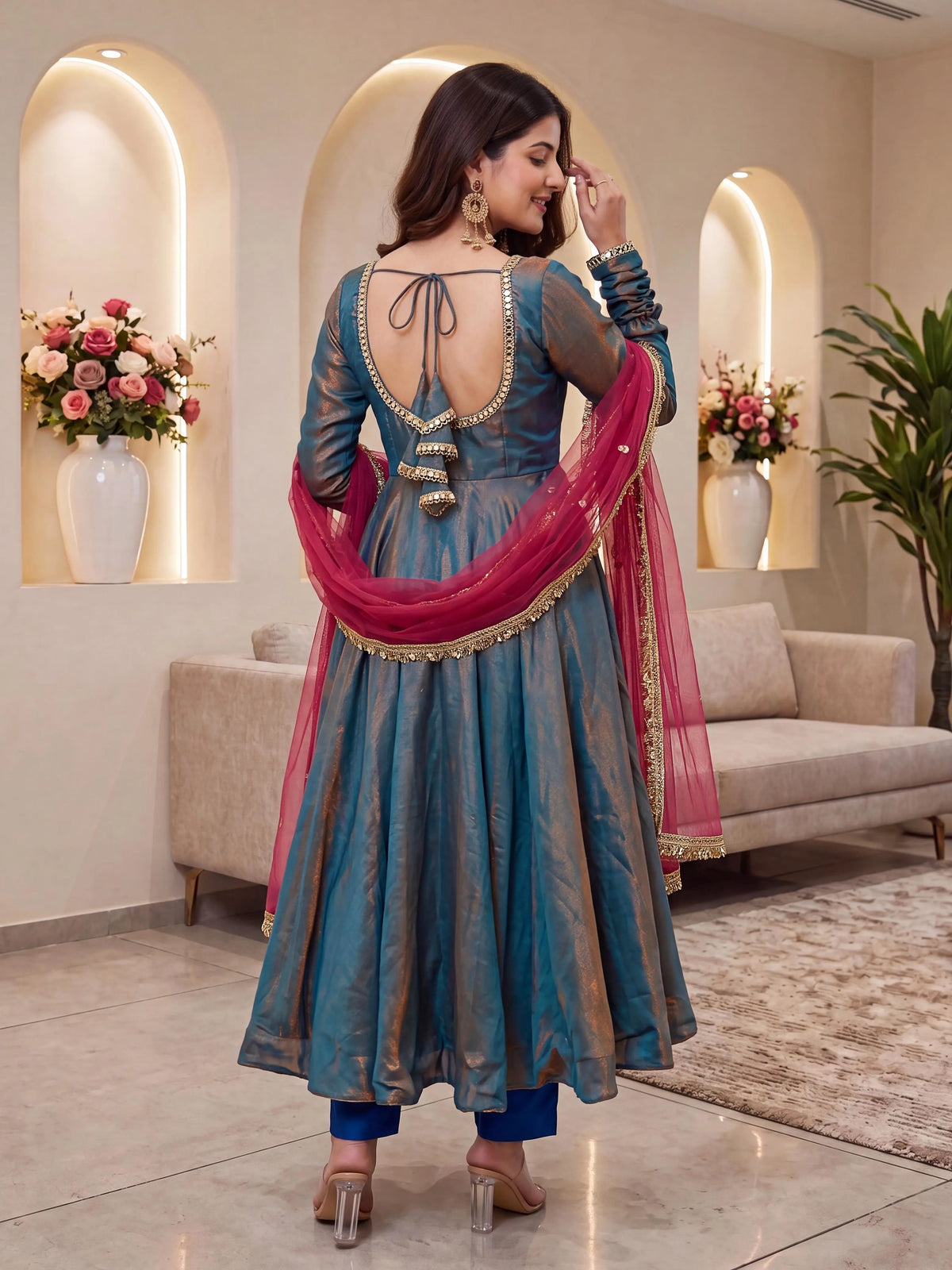Full Sleeve Anarkali Gown Set