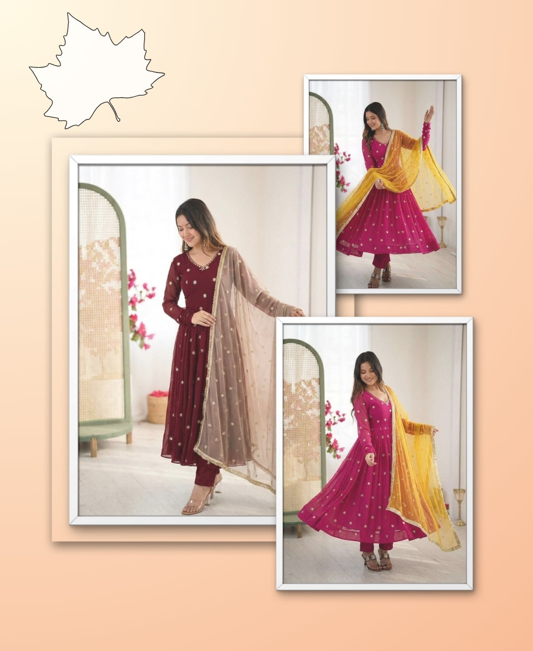 Full Sleeve Gown Set