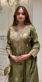 Full Sleeve Top-Bottom And Dupatta Set 