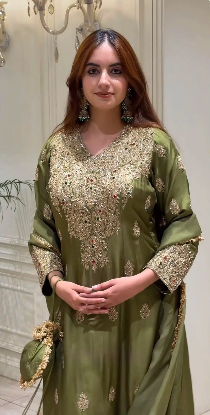 Full Sleeve Top-Bottom And Dupatta Set 