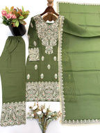 Full Sleeve Top-Bottom And Dupatta Set 