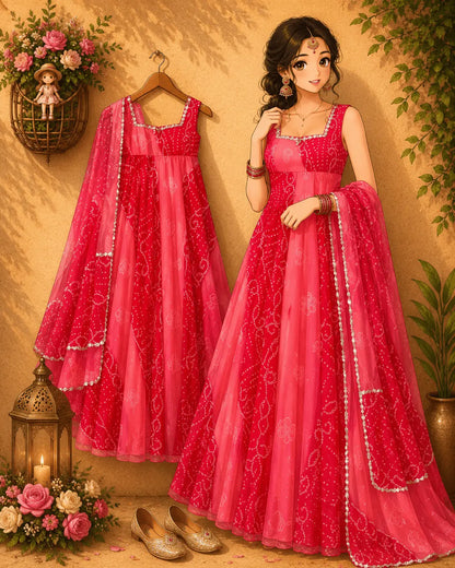 Georgette Chiffon Fox Gown