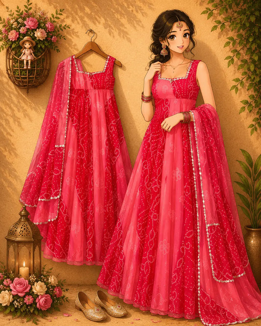 Georgette Chiffon Fox Gown