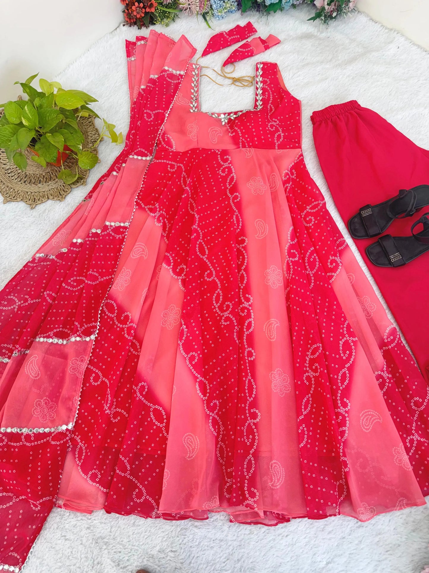 Georgette Chiffon Fox Gown