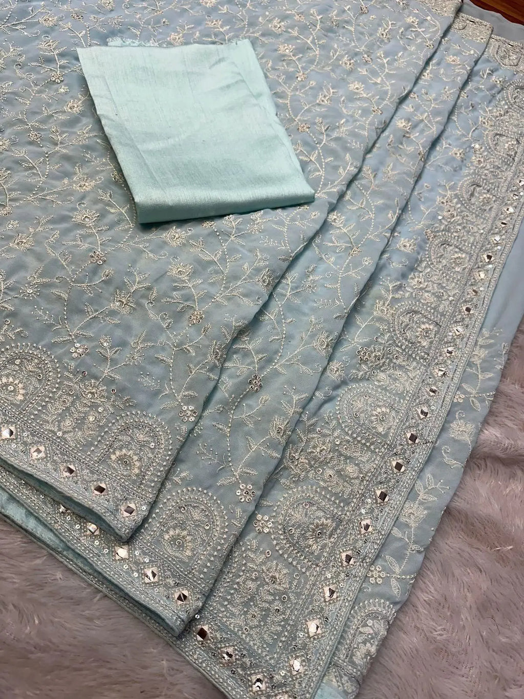 Georgette Embroidered Saree