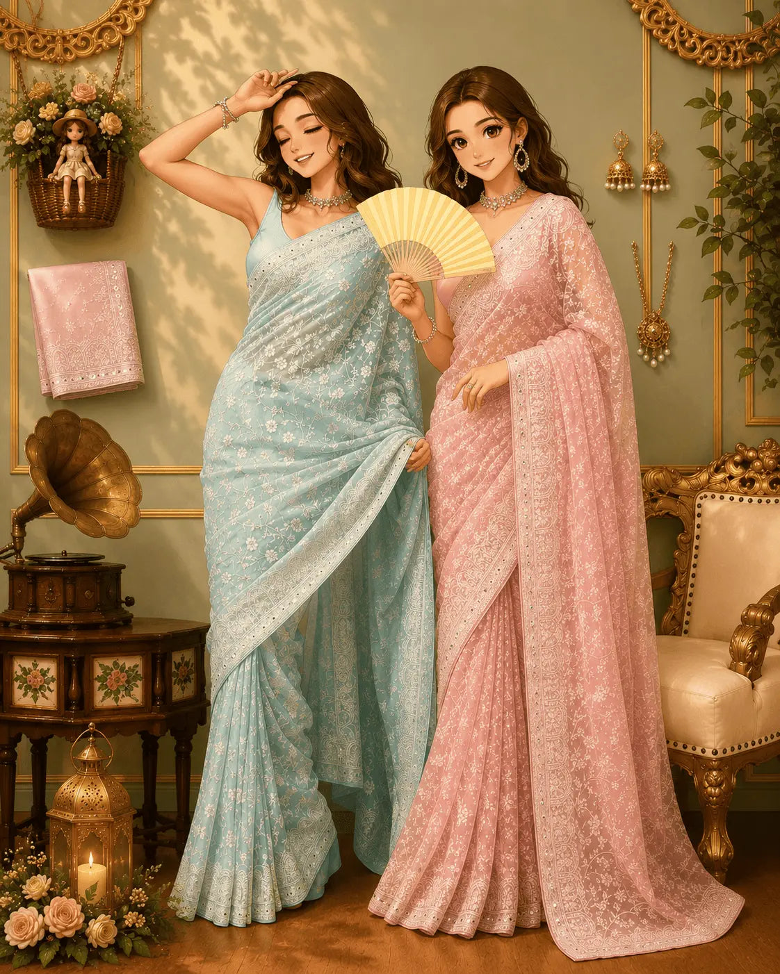 Georgette Embroidered Saree