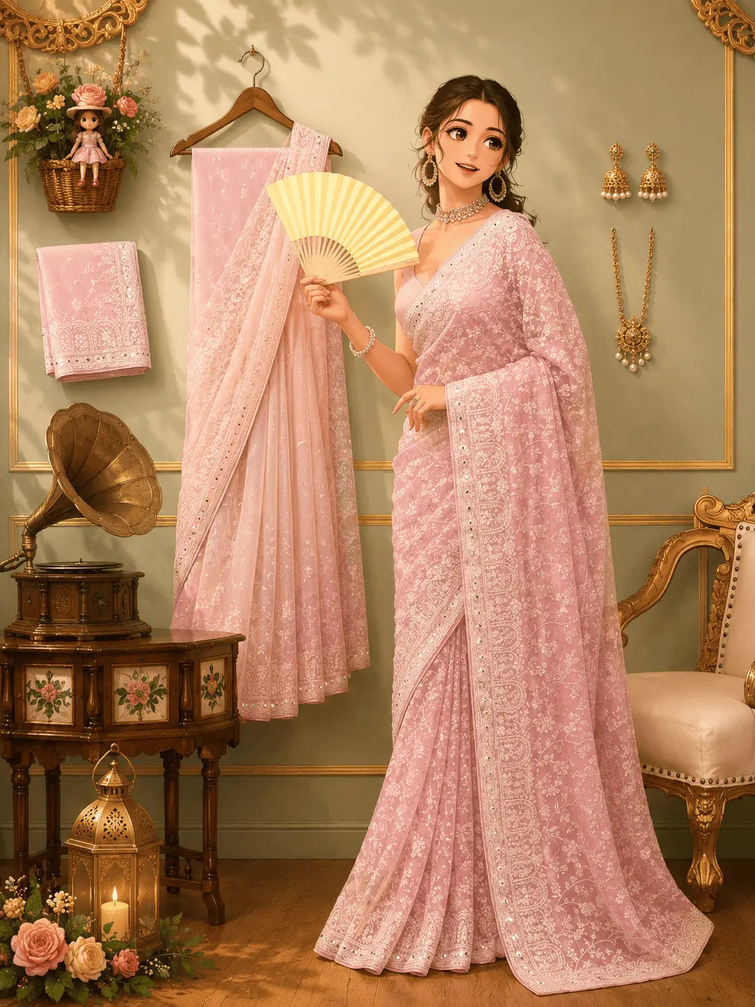 Georgette Embroidered Saree