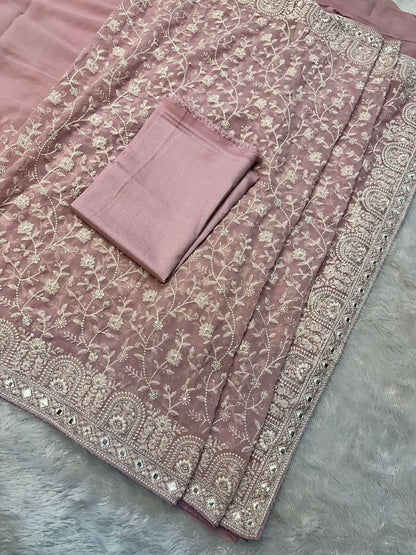Georgette Embroidered Saree