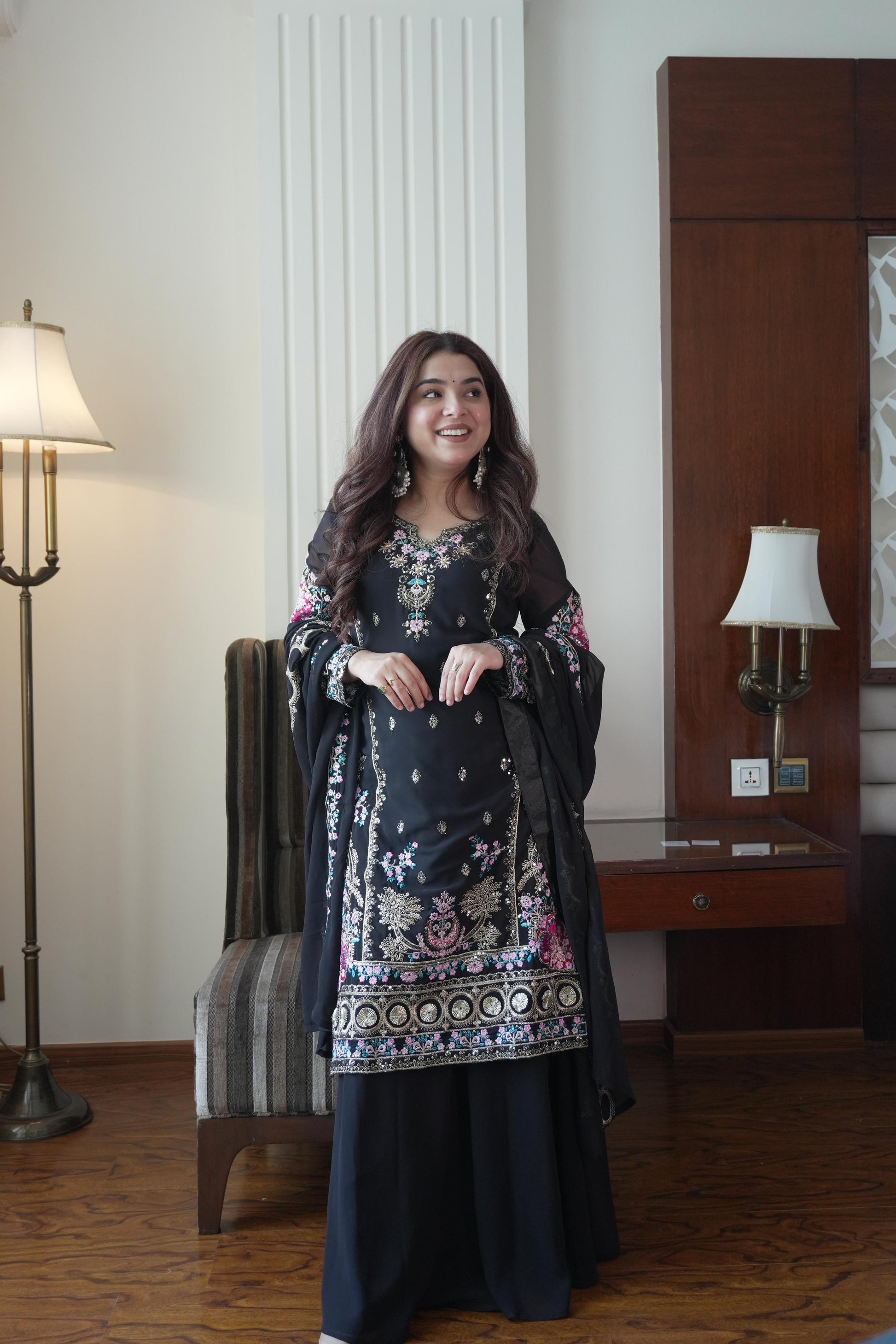 Georgette Kurti Palazzo Set