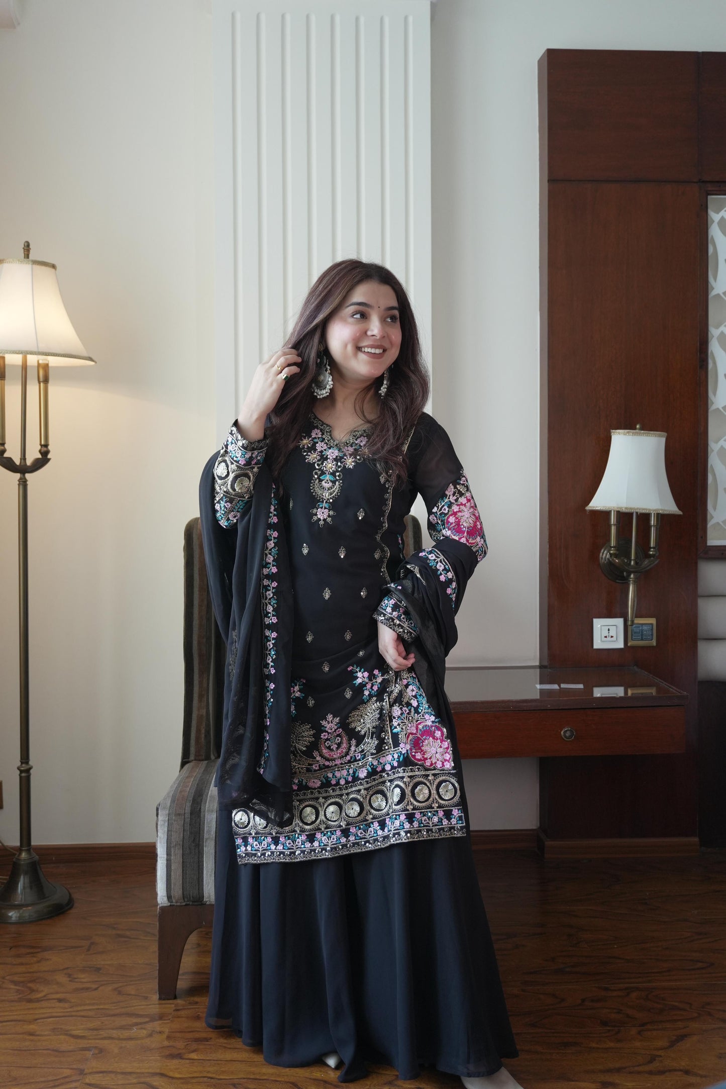 Georgette Kurti Palazzo Set