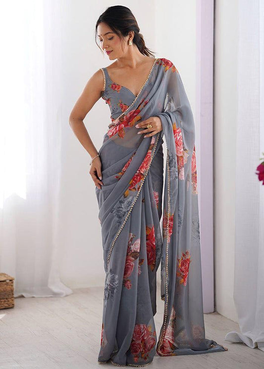 Georgette Printed Saree for Women  Daily Wear