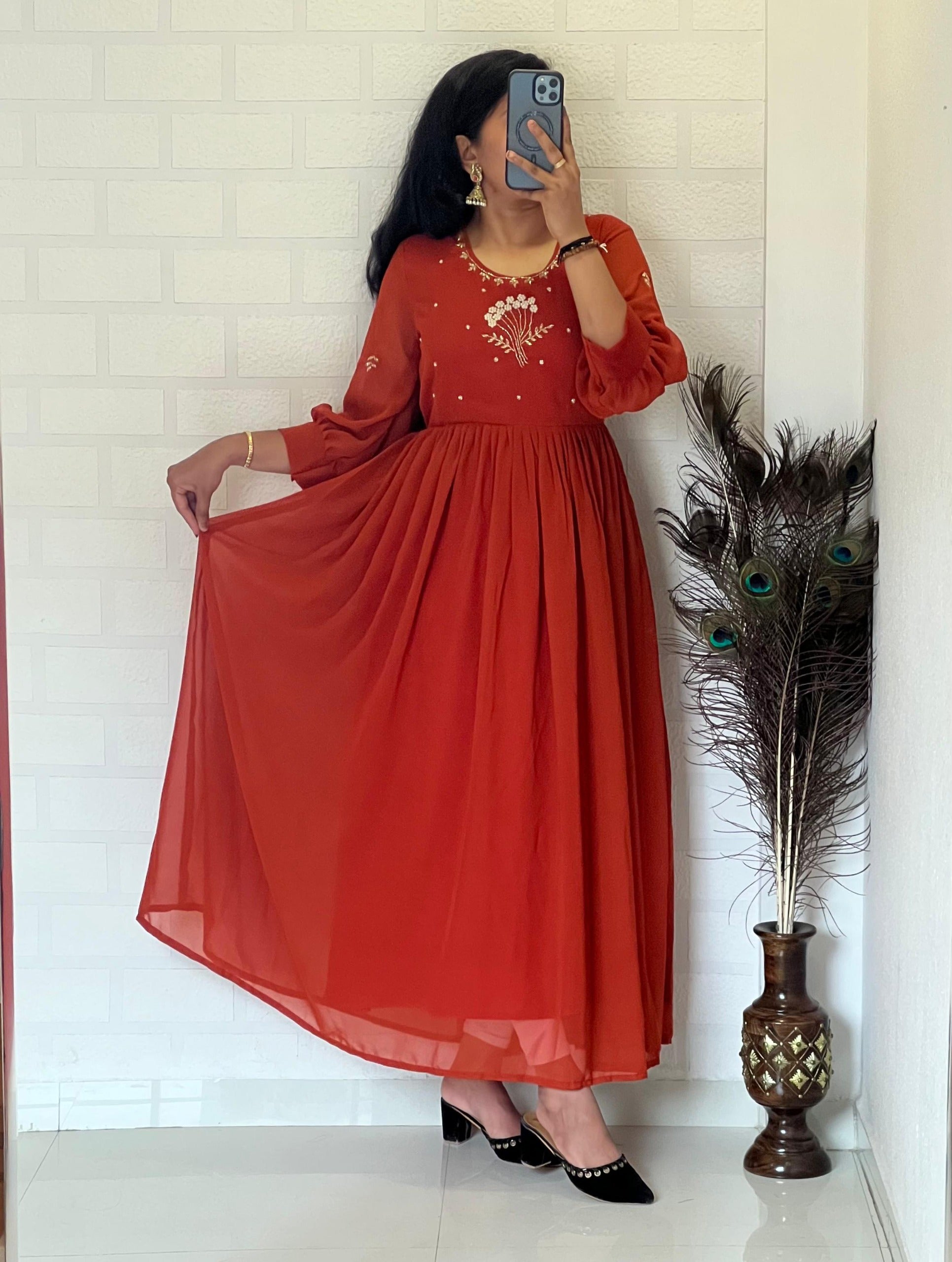 Georgette Handwork Kurti for Wedding & Festive Wear