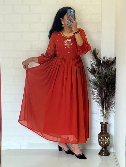 Georgette Handwork Kurti for Wedding & Festive Wear