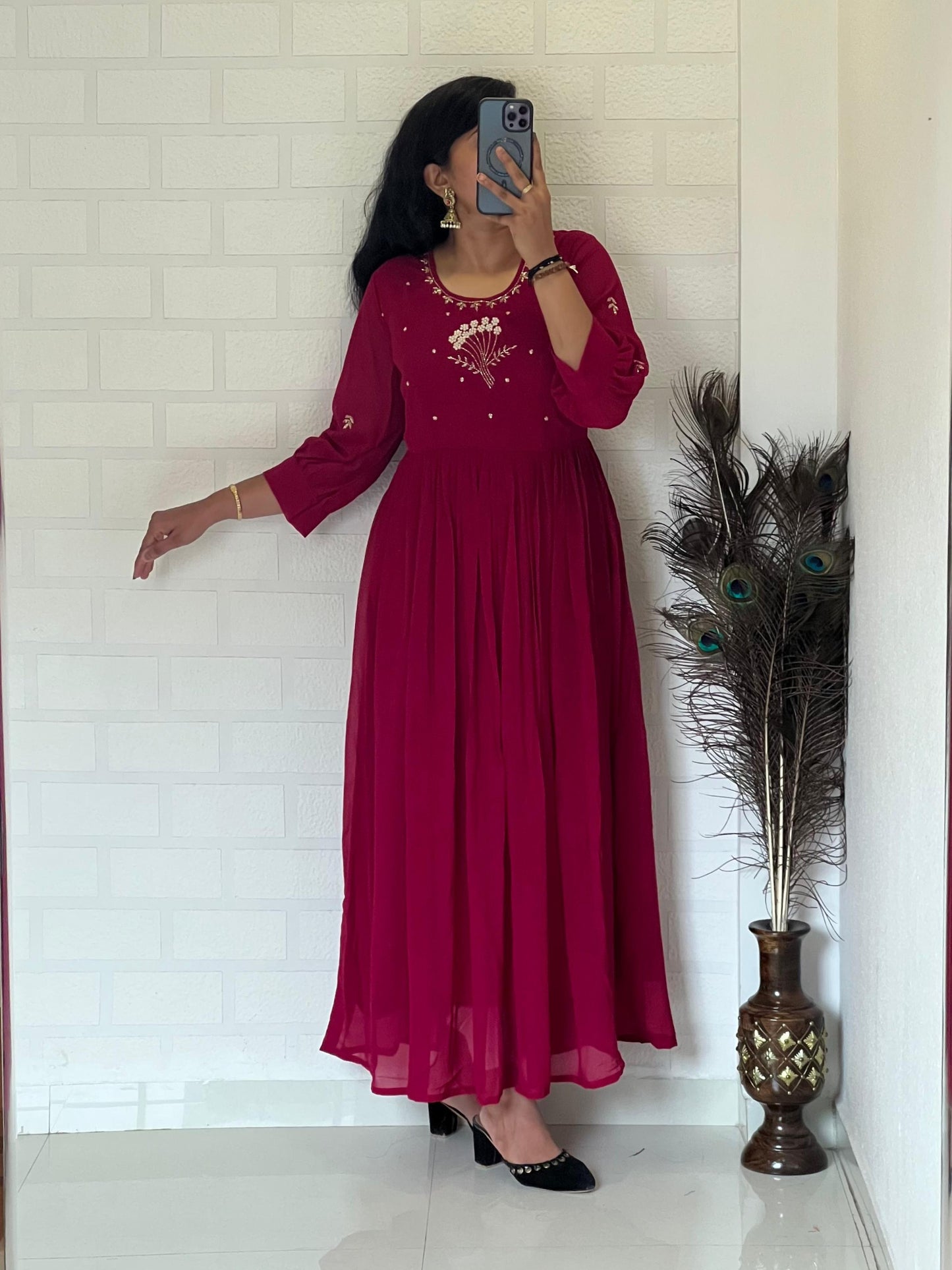 Georgette Handwork Kurti for Wedding & Festive Wear