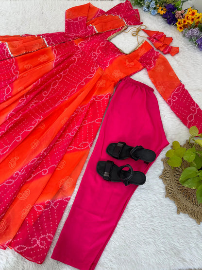 Georgette chiffon Gown Fox Set