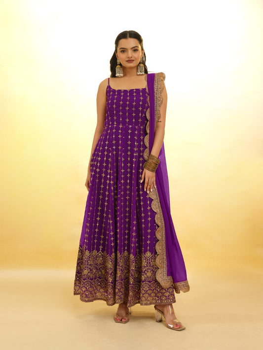 Graceful Embroidered Georgette Set with Dupatta