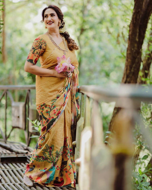 Handloom Tussar Silk Saree for Events wear