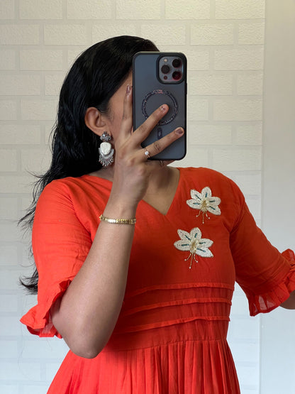 Handwork Mul Cotton Kurti for Festive & Gift Wear
