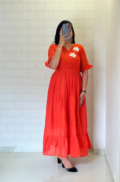 Handwork Mul Cotton Kurti for Festive & Gift Wear
