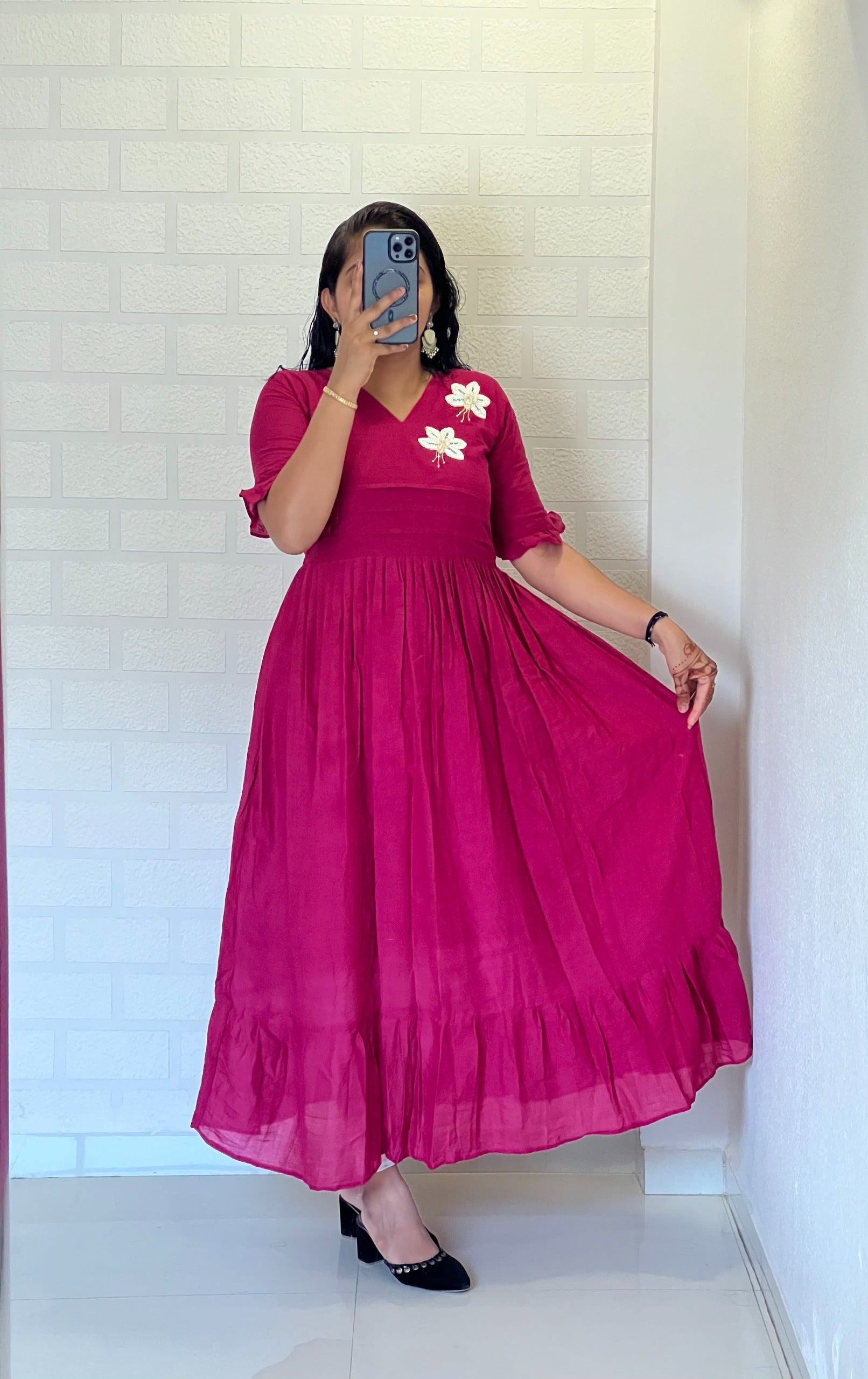 Handwork Mul Cotton Kurti for Festive & Gift Wear
