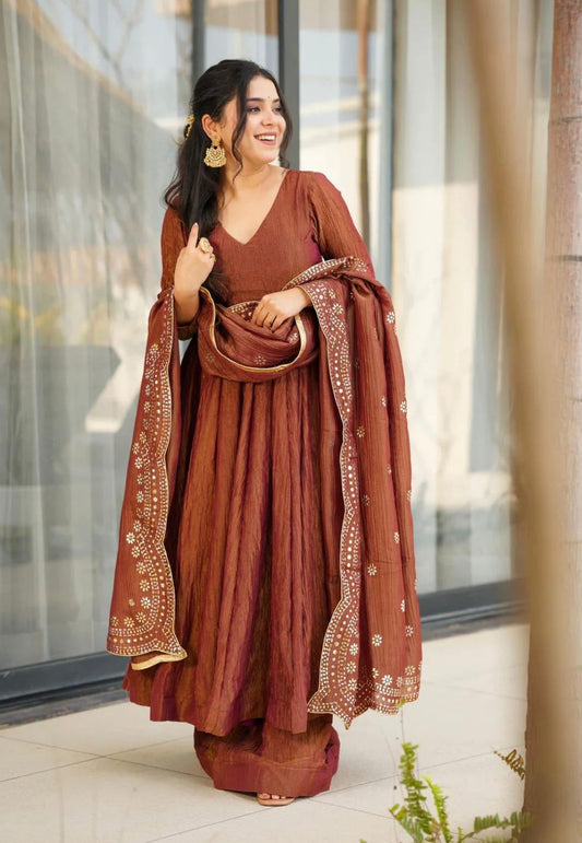 Heavy Designer Embroidered Gown with Dupatta  Party Wear