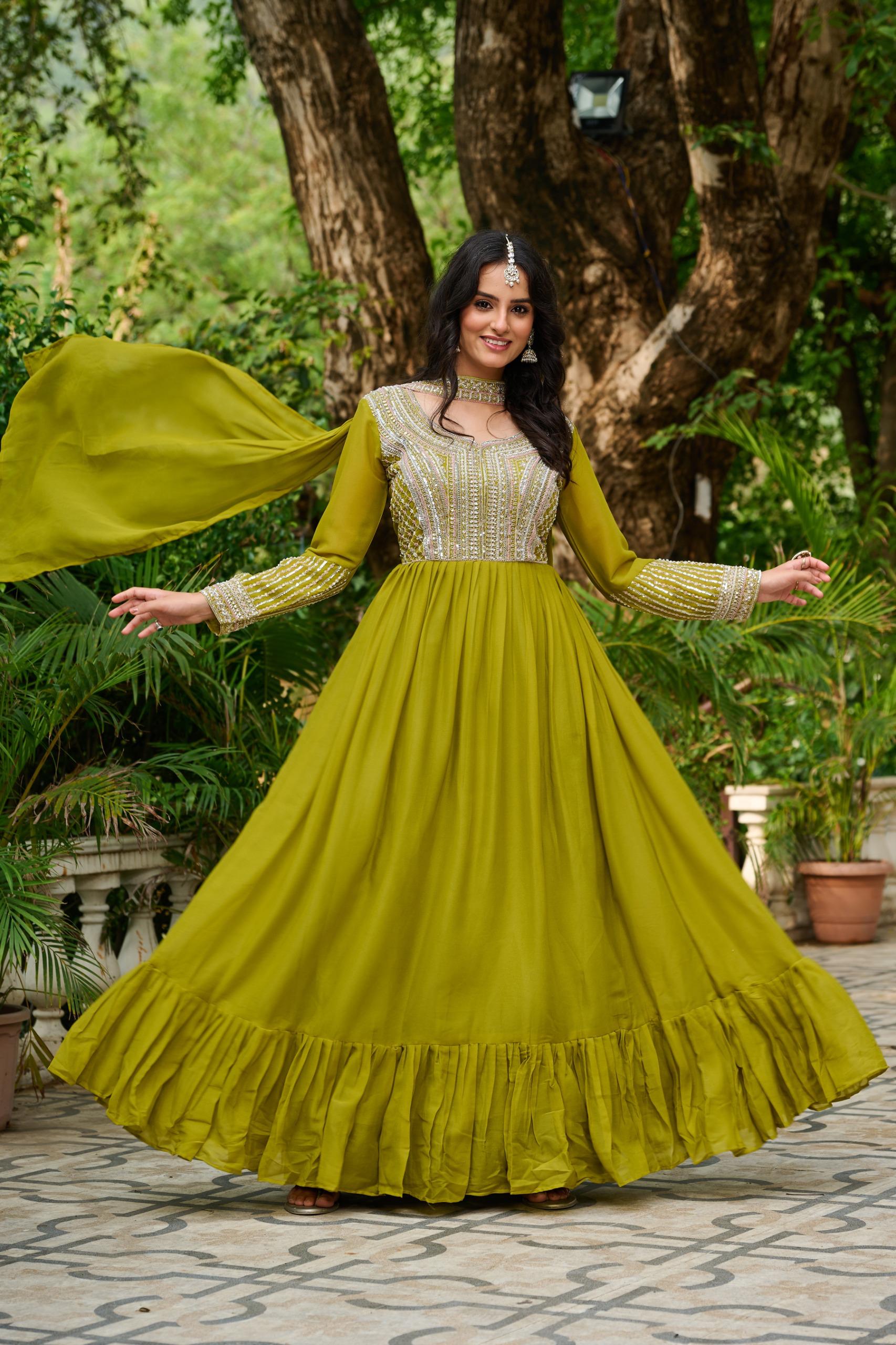 Heavy Embroidered Anarkali Gown Set | Wedding Collection
