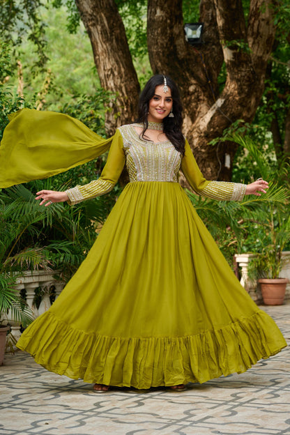Heavy Embroidered Anarkali Gown Set | Wedding Collection