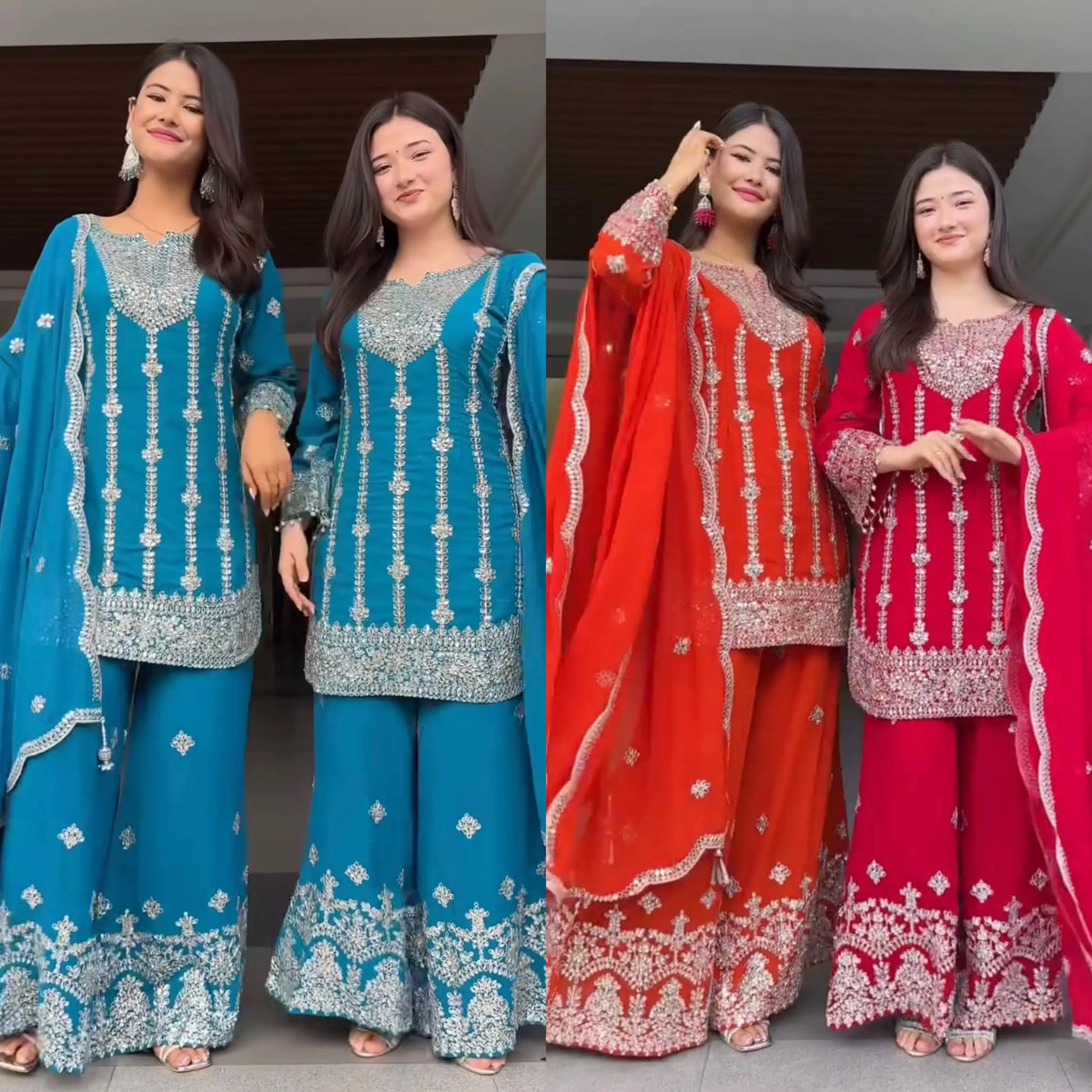 Heavy Embroidered Suit Set for Women