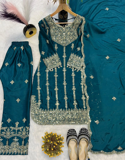 Heavy Embroidered Suit Set for Women