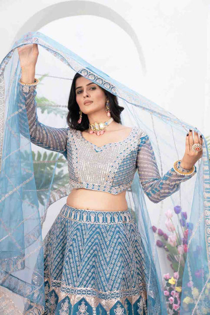 Designer Embroidered Net Lehenga Choli for Special Events