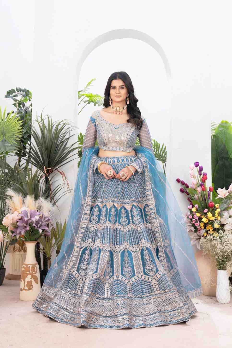 Designer Embroidered Net Lehenga Choli for Special Events