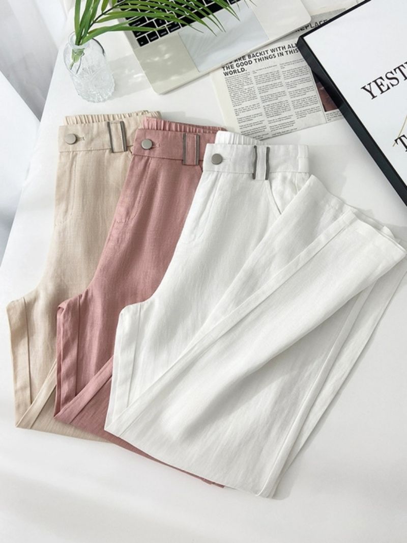 High-Waist Straight Trousers for Women  Casual Summer Pants