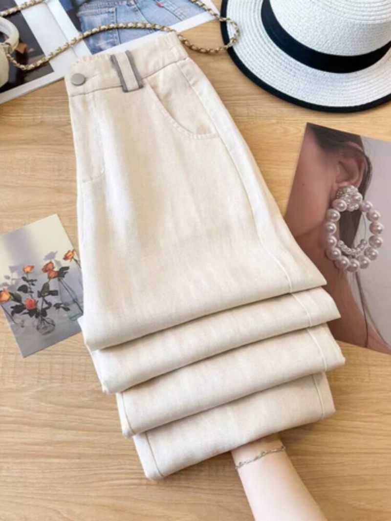 High-Waist Straight Trousers for Women  Casual Summer Pants