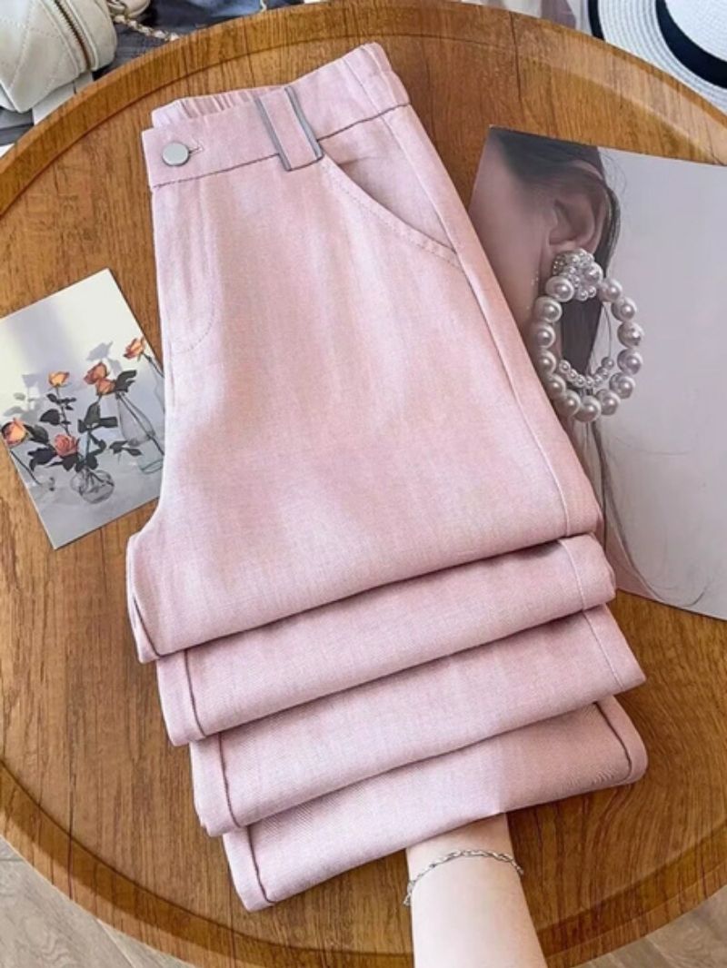 High-Waist Straight Trousers for Women  Casual Summer Pants
