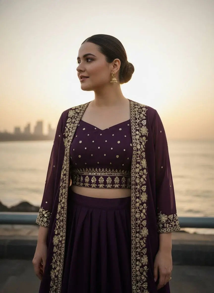 Indo-Western Lehenga Choli Set