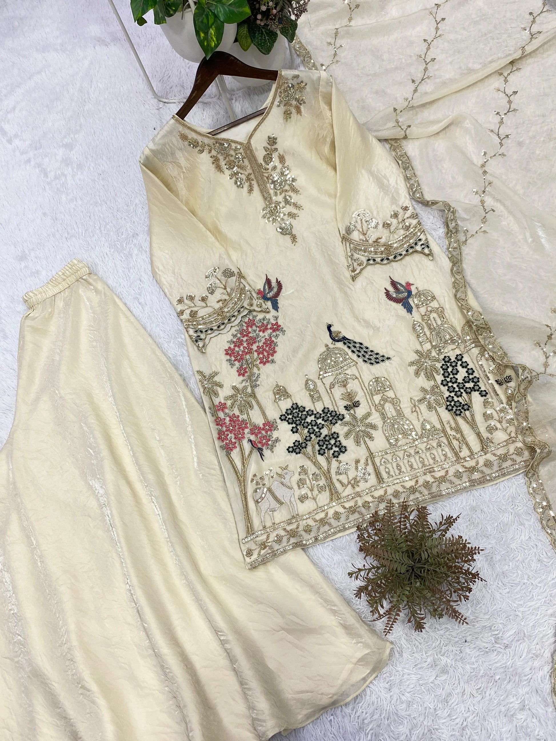 Ivory Heritage Embroidered Kurta Set