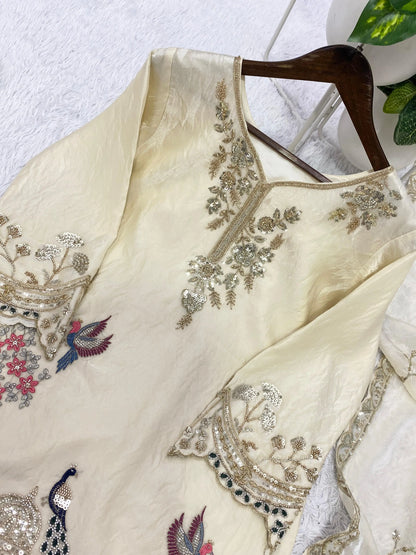 Ivory Heritage Embroidered Kurta Set