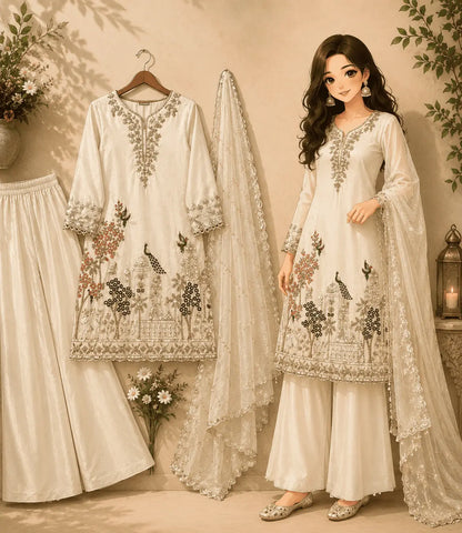 Ivory Heritage Embroidered Kurta Set