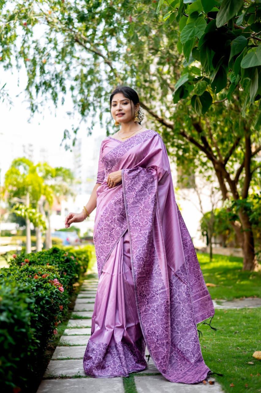 Kalamkari Handloom Raw Silk Saree for Wedding & Festive