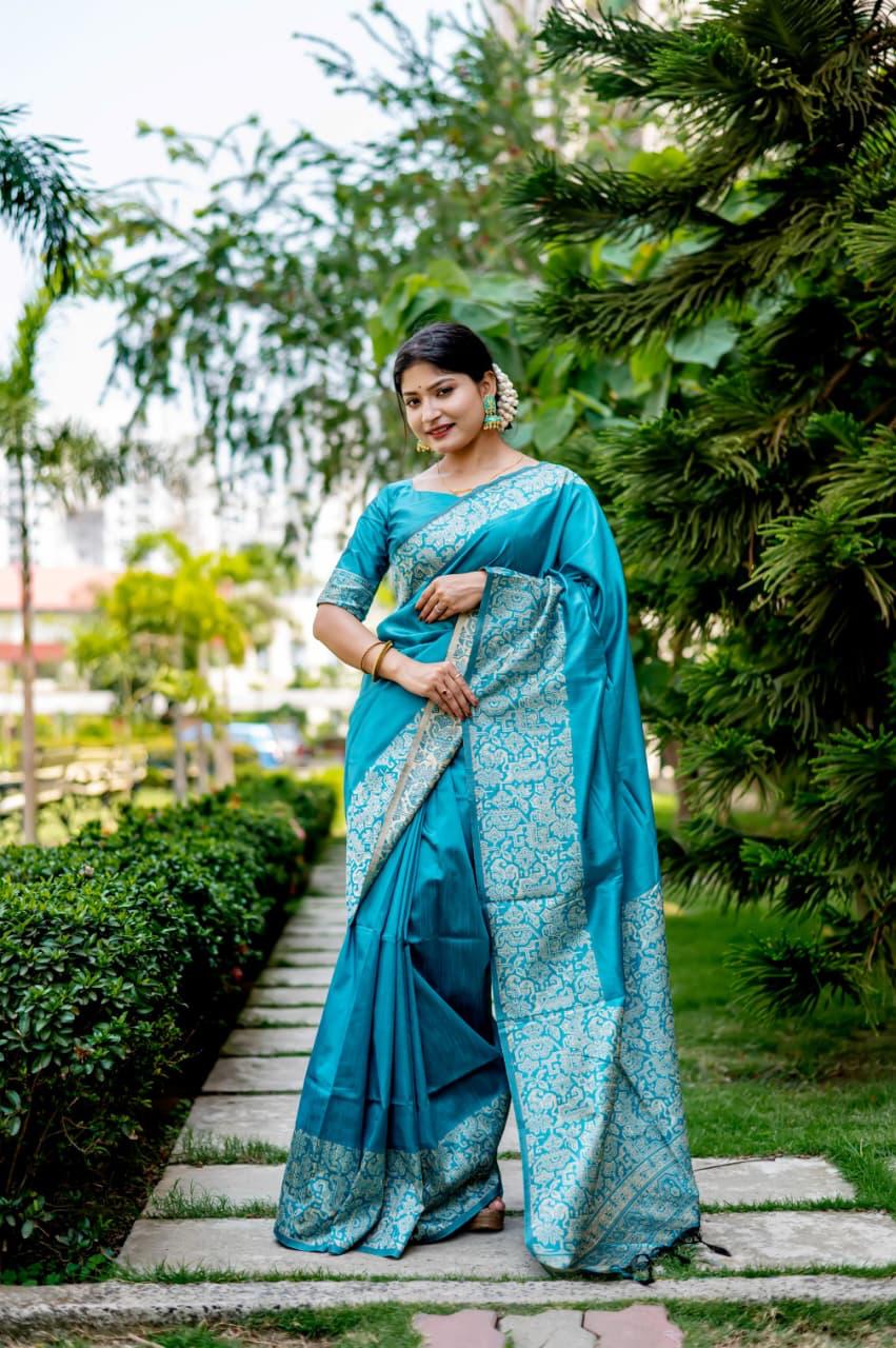 Kalamkari Handloom Raw Silk Saree for Wedding & Festive