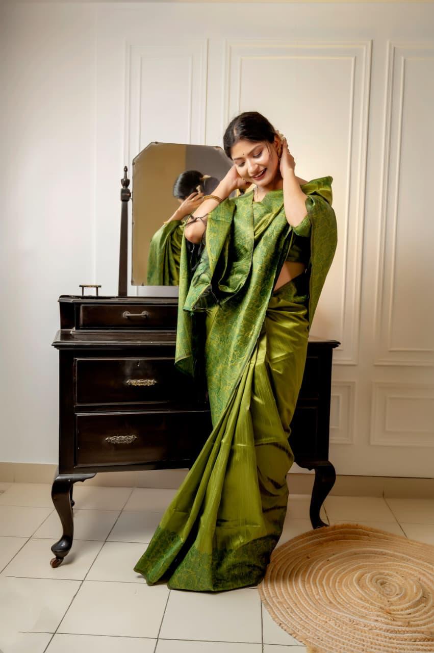 Kalamkari Handloom Raw Silk Saree for Wedding & Festive