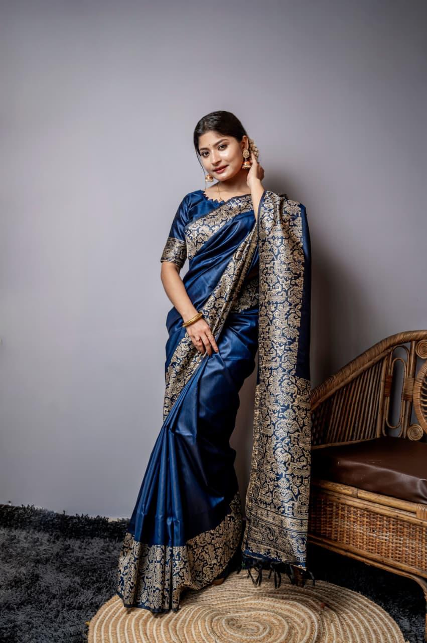 Kalamkari Handloom Raw Silk Saree for Wedding & Festive