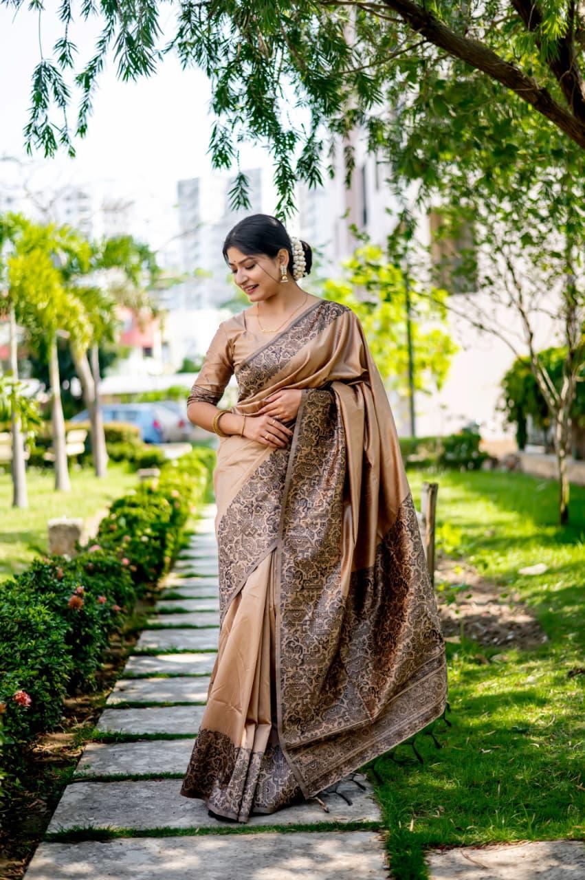 Kalamkari Handloom Raw Silk Saree for Wedding & Festive