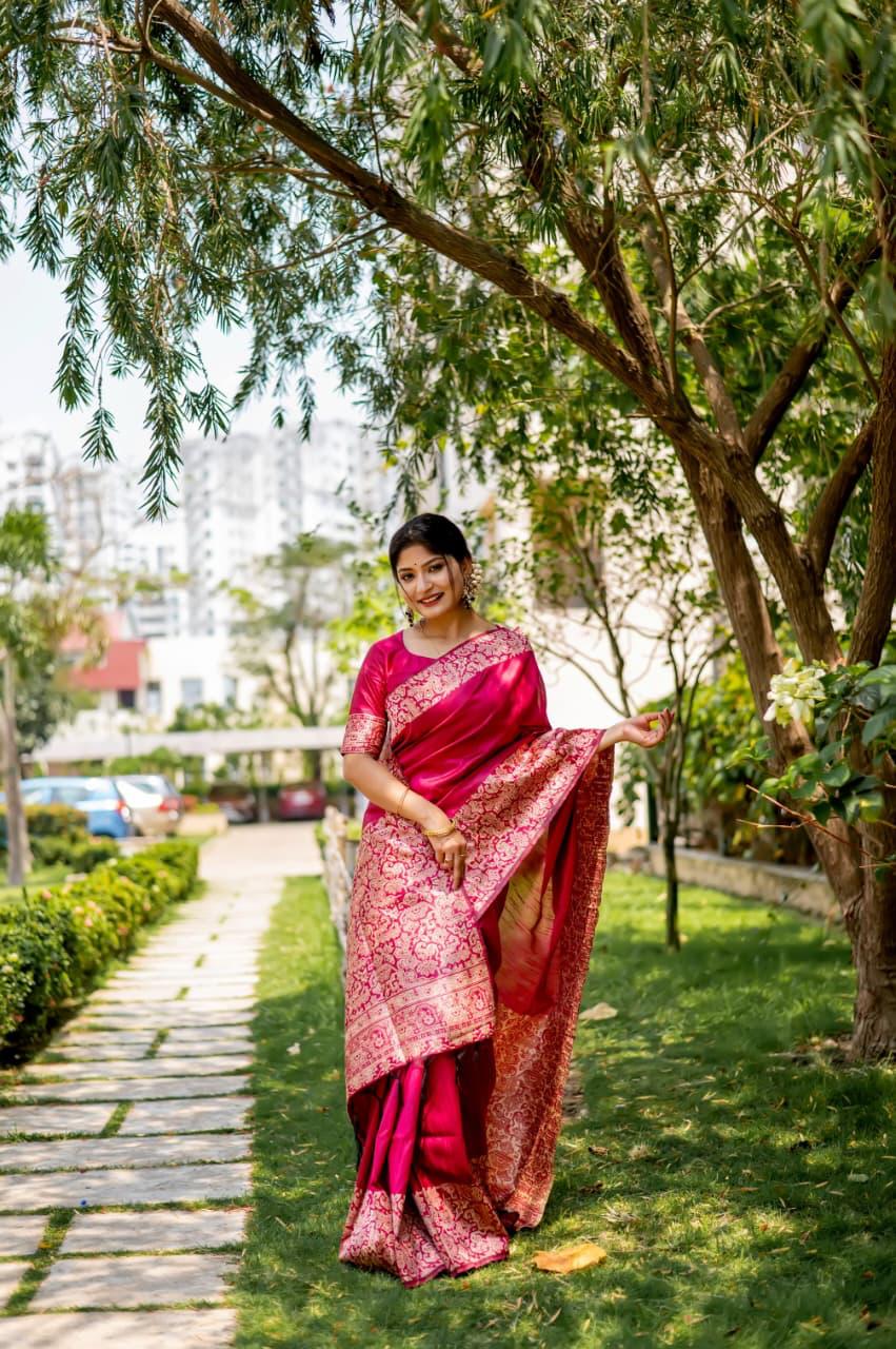 Kalamkari Handloom Raw Silk Saree for Wedding & Festive
