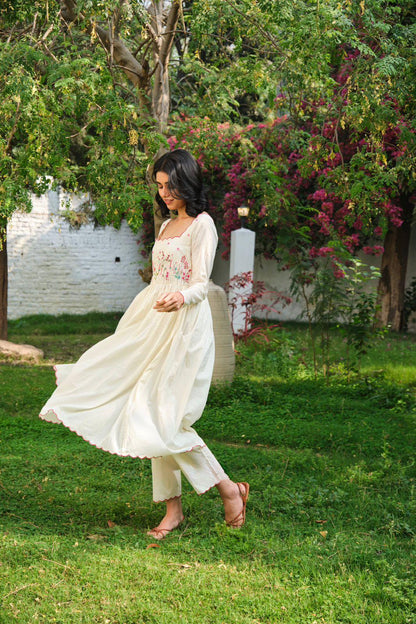 Khadi Cotton Kurta Pant Set with Dupatta for Women