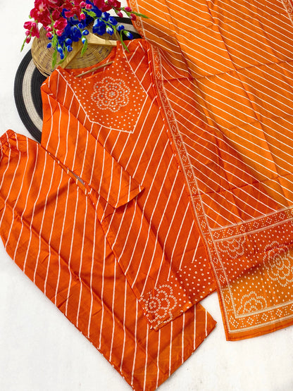 Kurti with Full Flair Palazzo & Dupatta
