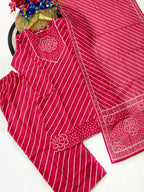 Kurti with Full Flair Palazzo & Dupatta
