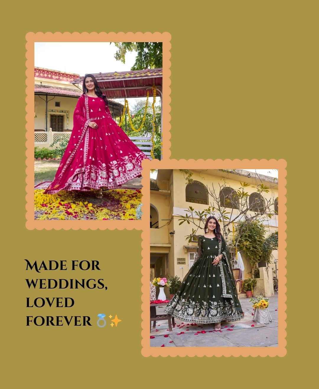 Long Embroidered Gown Set