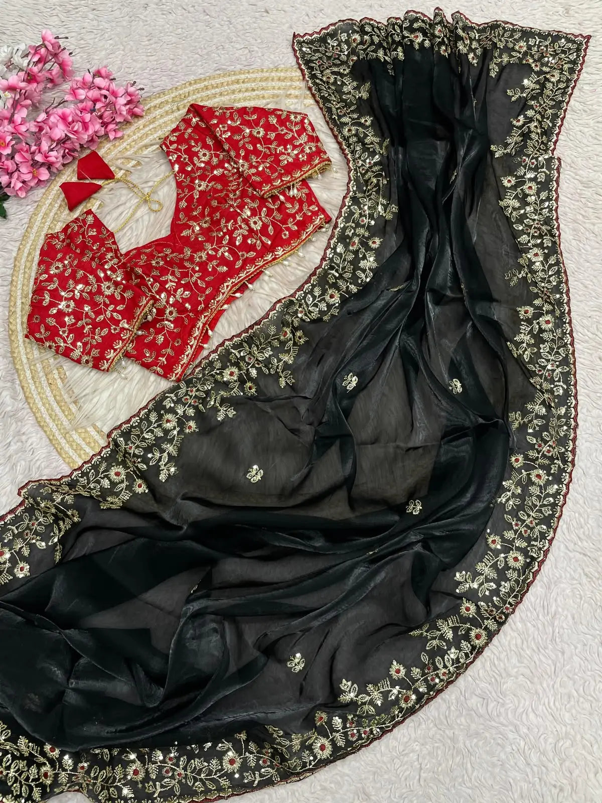 Mono Bangalori Fully Stitched Saree