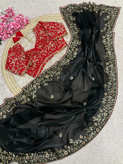 Mono Bangalori Fully Stitched Saree